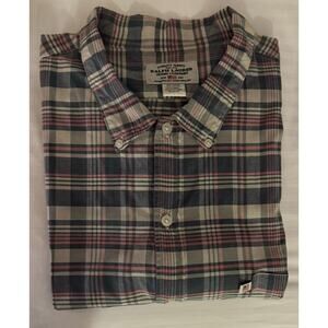 Ralph Lauren Jeans Co Men's 100% Cotton S/S Dress Shirt XXL Gray/Pink/Cream A+